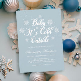 Blue Winter Wonderland Baby Shower Inbjudningar