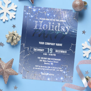 Blue Winter Wonderland Business jul Party Inbjudningar