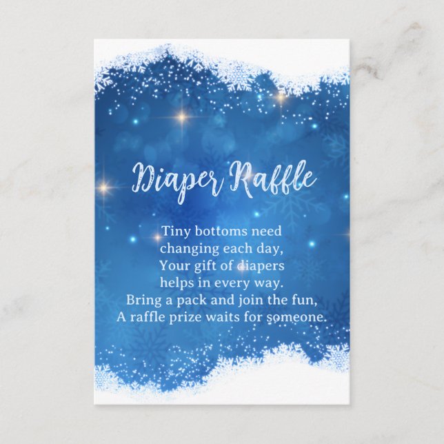 Blue Winter Wonderland Diaper Raffle Card Tilläggskort (Framsida)