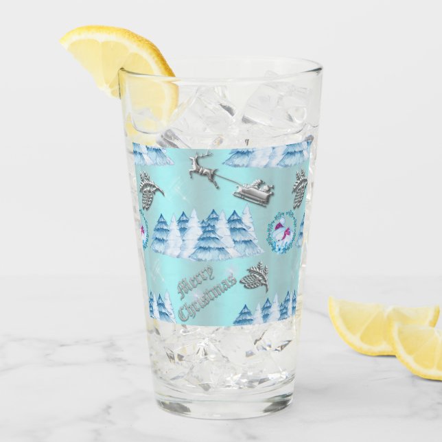 Blue Winter Wonderland jul Glaskopp (Framsida Ice)