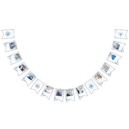 Blue Winter Wonderland photo bunting banner Vimplar