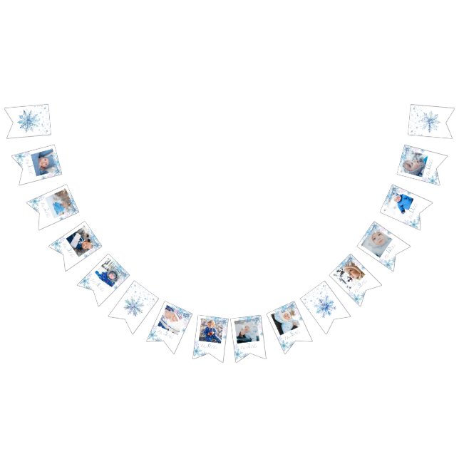 Blue Winter Wonderland photo bunting banner Vimplar (Alla)