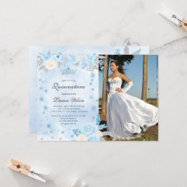 Blue Winter Wonderland Quinceanera-inbjudan Inbjudningar