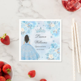 Blue Winter Wonderland Quinceanera Party Pappersservett