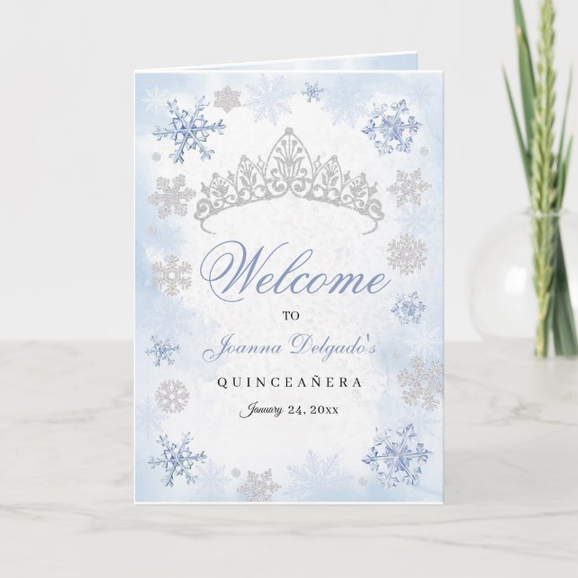 Blue Winter Wonderland Quinceanera Program (Framsida)