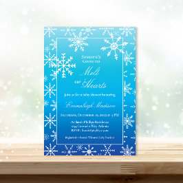 Blue Winter Wonderland Snowflake Baby Shower Inbjudningar