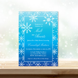 Blue Winter Wonderland Snowflake Baby Shower Inbjudningar