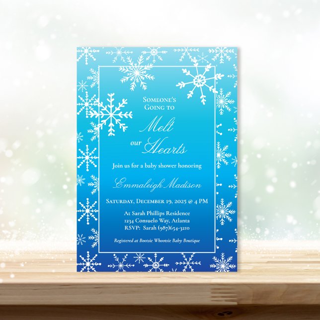 Blue Winter Wonderland Snowflake Baby Shower Inbjudningar (Skapare uppladdad)
