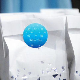 Blue Winter Wonderland Snowflake Baby Tack Runt Klistermärke