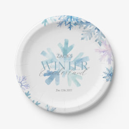 Blue Winter Wonderland Snowflake First Birthday