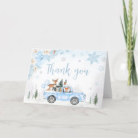 Blue Winter Woodland Lastbil Baby Shower