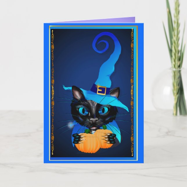 Blue Witch Kattunge Kort (Framsida)