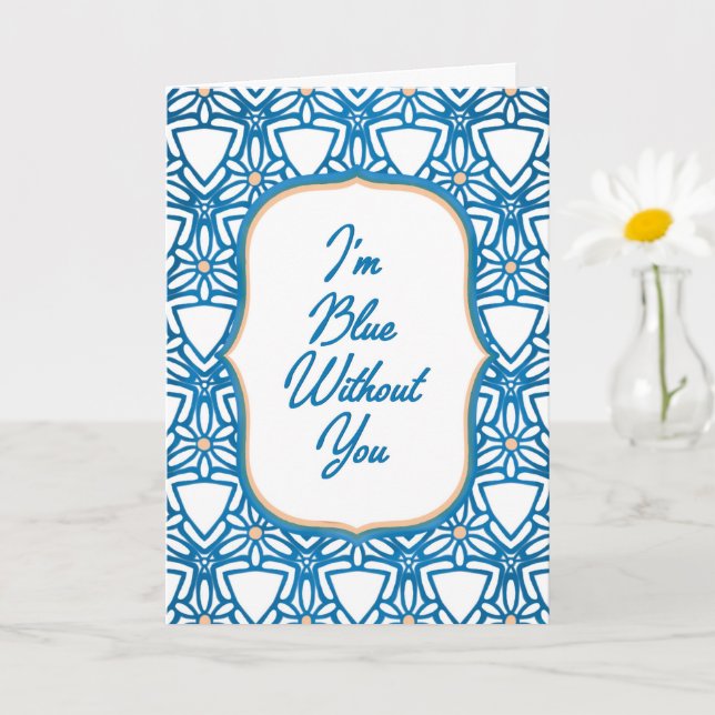 Blue Without You Miss You Card Kort (Liten växt)