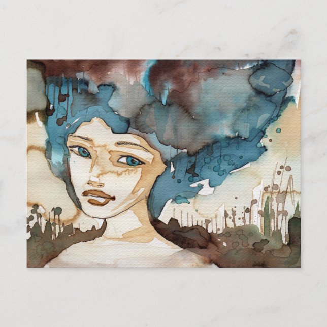 Blue Woman Vykort (Framsida)