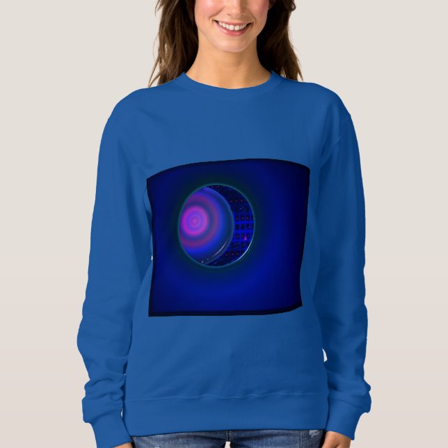 Blue Woman's Purple Sphere Sweatshirt T Shirt (Framsida)