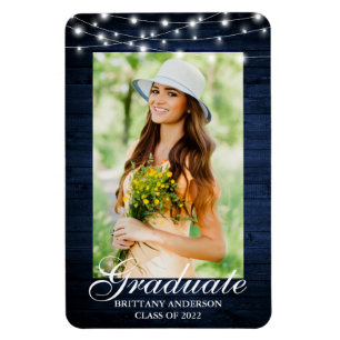 Blue Wood Ljus Photo Studenten annons Magnet