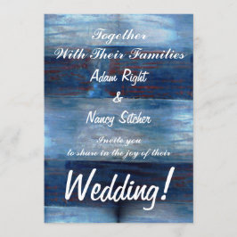 Blue Wood, Rustic Bröllop Inbjudningar