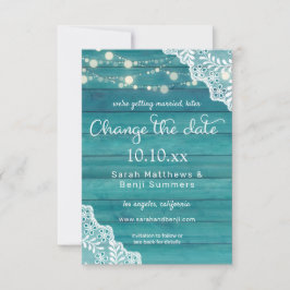 Blue Wood Snöre & String Ljus - ändringsdatum lite Spara Datumet