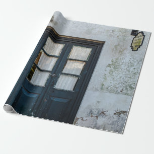 BLUE WOODEN DOOR PANEL IN WHITE BYGGNAD PRESENTPAPPER