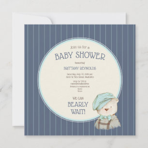 Blue Woodland Boy Shower-inbjudan