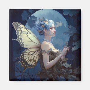Blue Woodland Fairy Fantasy Art Magnet
