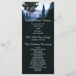 Blue Woodland Forest, Rustic Bröllop Program