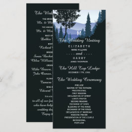 Blue Woodland Forest, Rustic Bröllop Program
