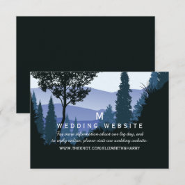 Blue Woodland Forest, webbplatsen Rustic Bröllop Tilläggskort