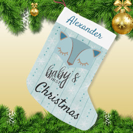 Blue Woodland Fox Första julklapp Liten Julstrumpa