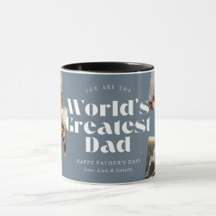 Blue World's Greatest Dad 6 Foto Collage Mugg