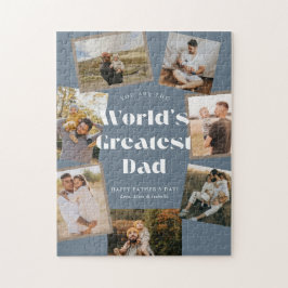 Blue World's Greatest Dad 7 Foto Collage Pussel
