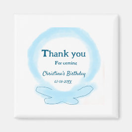 Blue wreath floral watercolor thank you for coming magnet