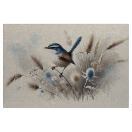 Blue Wren Linen Tyg