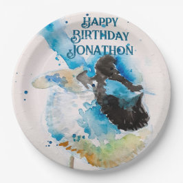 Blue Wren Watercolor Grattis på födelsedagen Wrens