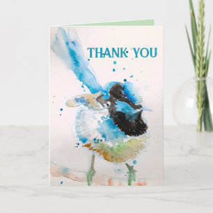 Blue Wren Watercolor Tack Budgie Aqua Kort