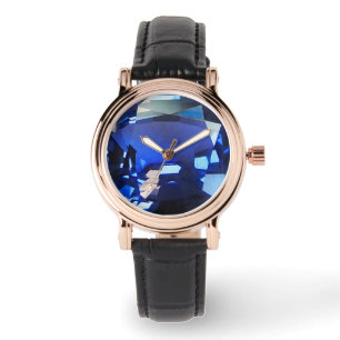Blue Wrist Watch, Sapphire Gemstone Watch Armbandsur