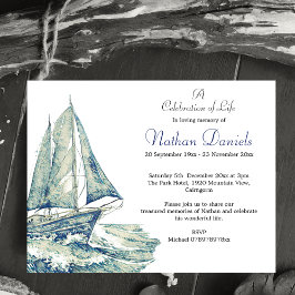 Blue Yacht Firande of Life Card Inbjudningar