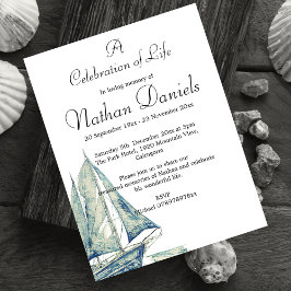Blue Yacht Firande of Life Card Inbjudningar