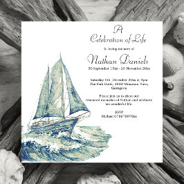 Blue Yacht Firande of Life Card Inbjudningar