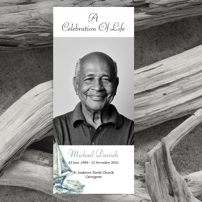 Blue Yacht Firande of Life Photo Card Inbjudningar (Skapare uppladdad)