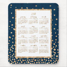 Blue Yarly 2017 Calendar Mus mattor Guld Confetti Musmatta