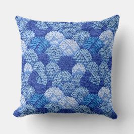 blue yarn ball pattern kudde