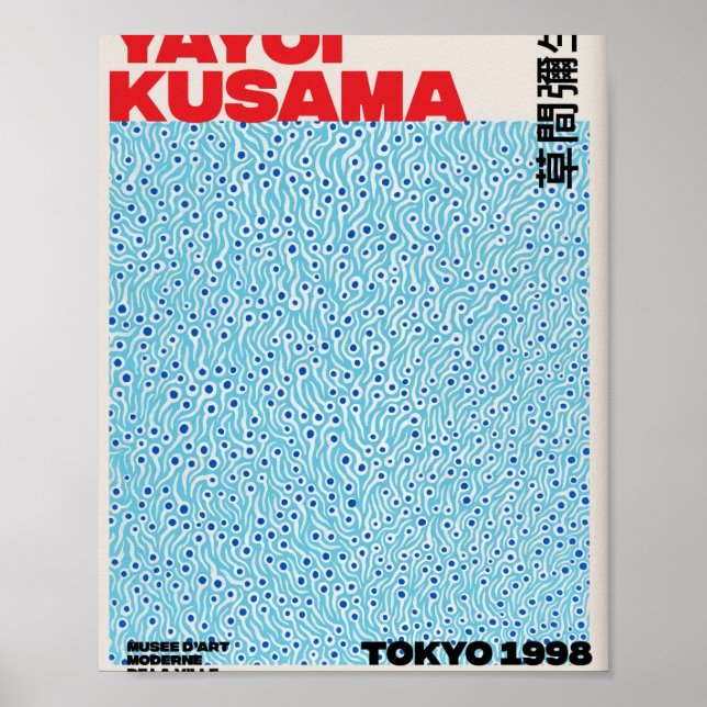 Blue Yayoi Kusama Poster (Framsidan)