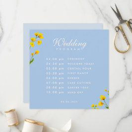 Blue & Yellow buttercup wedding Program