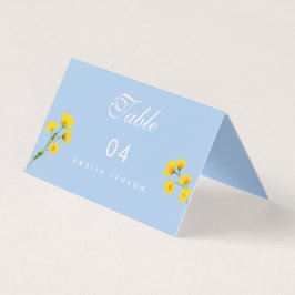 Blue & Yellow buttercup Wedding table numbers Kort