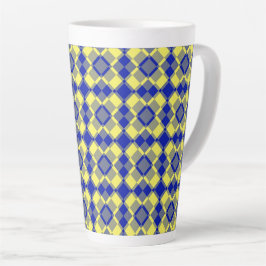 Blue Yellow Checker Argyle Pattern