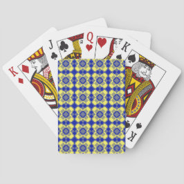 Blue Yellow Checker Argyle Pattern Casinokort