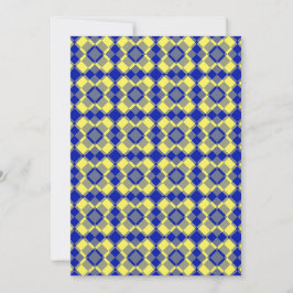 Blue Yellow Checker Argyle Pattern Inbjudningar