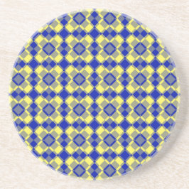 Blue Yellow Checker Argyle Pattern Underlägg