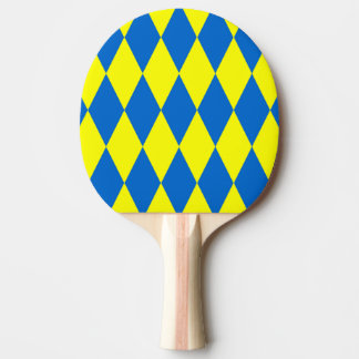 Blue Yellow Harlequin Checkered Design Pingisracket